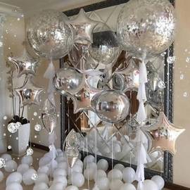 Комплект Свадебный из разнокалиберных шаров