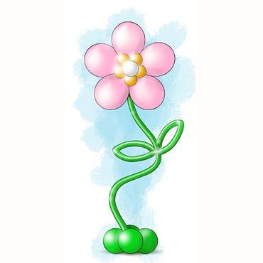 Цветок из шариков с гелием