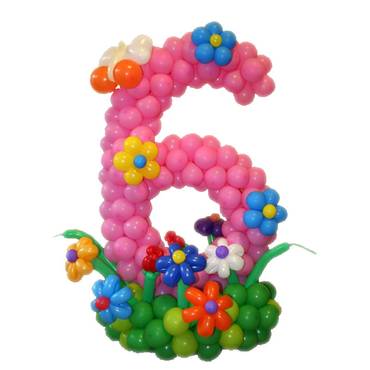 Цифра 6 из воздушных шаров