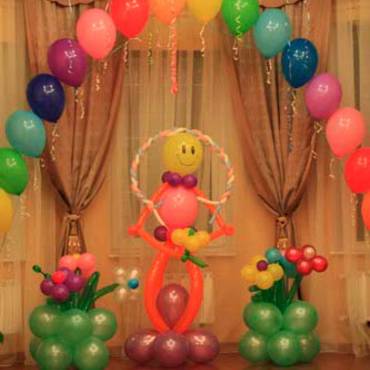 Оформление шарами праздника для девочки.